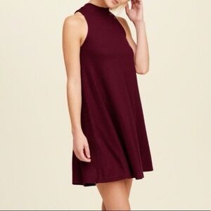 Hollister Maroon Ribbed Dress
